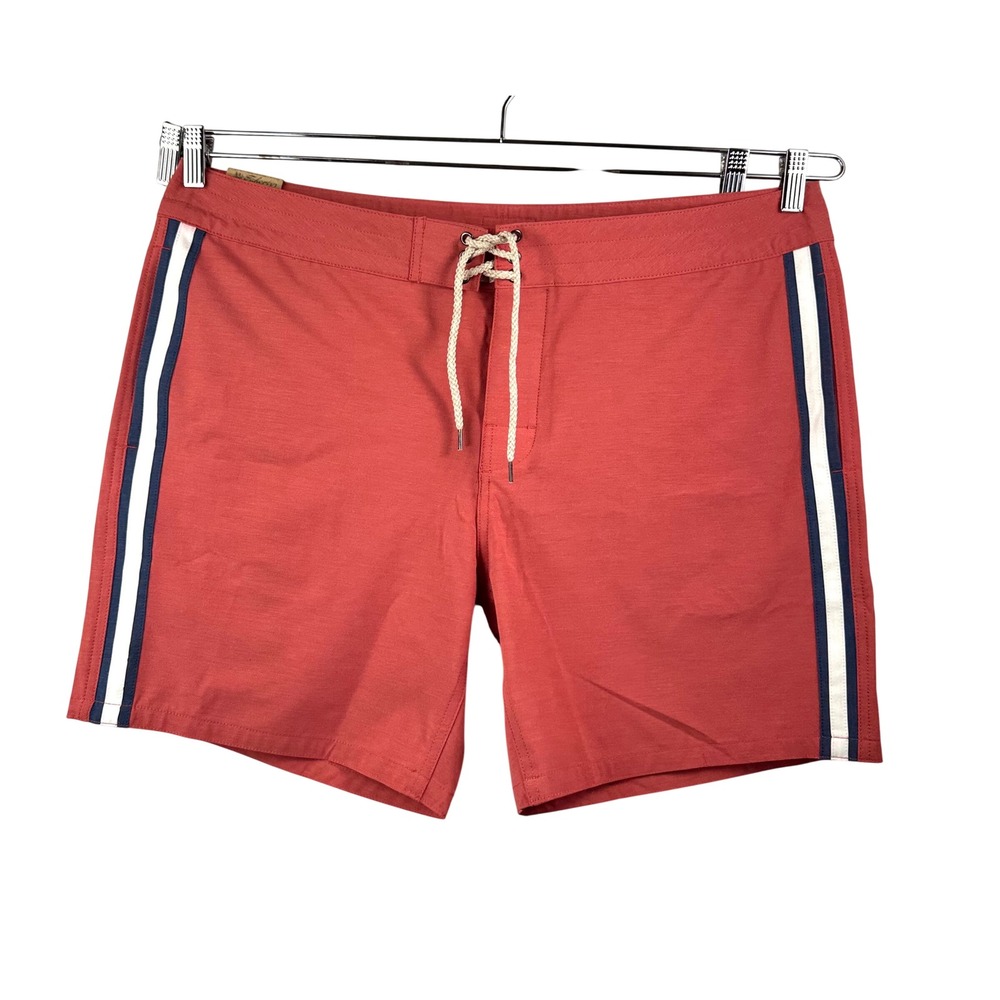 Faherty Lined Surf Stripe Board Swimming beach retro‎ Short 7" sz 40